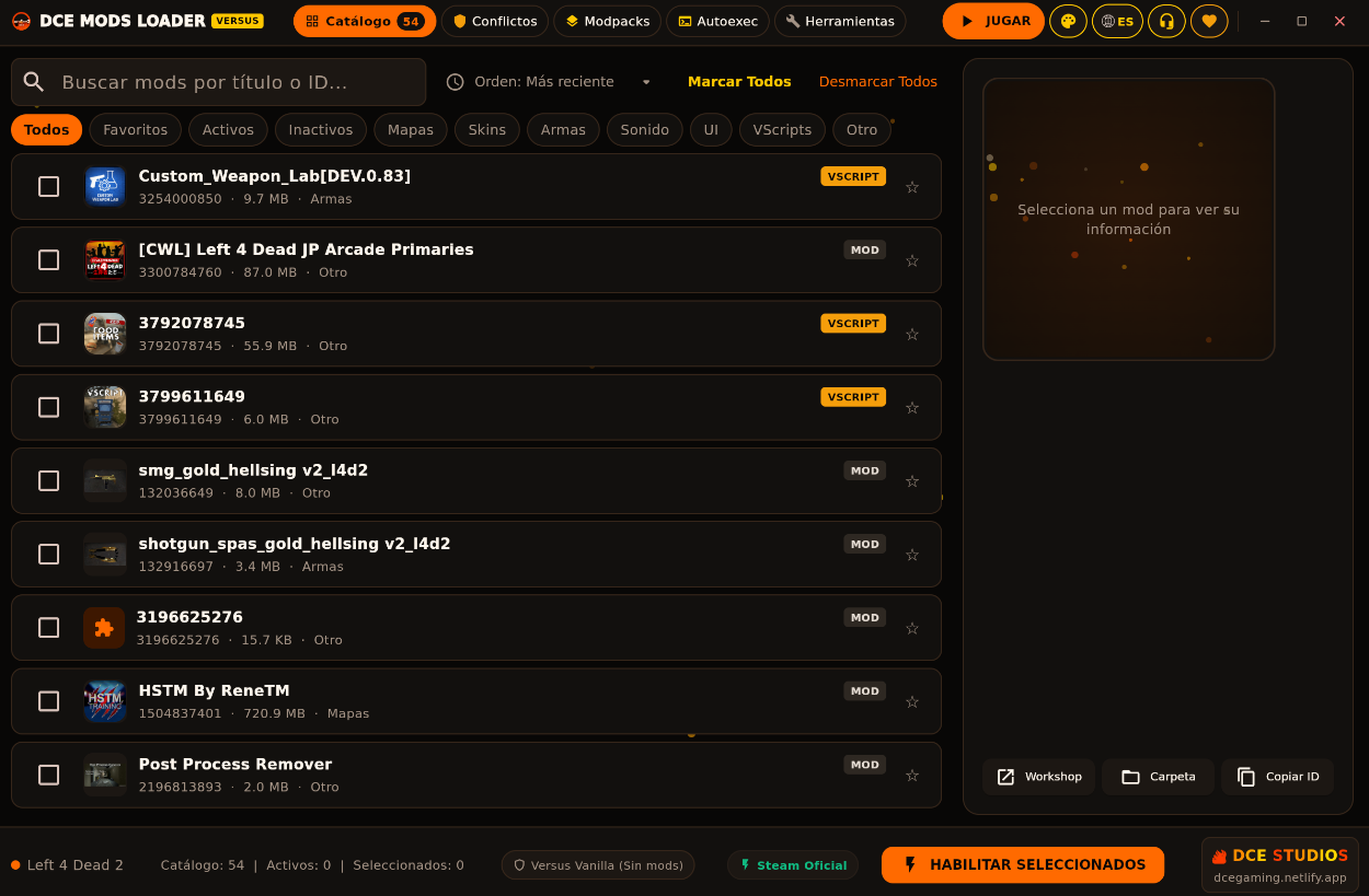 DCE Mods Loader Interfaz